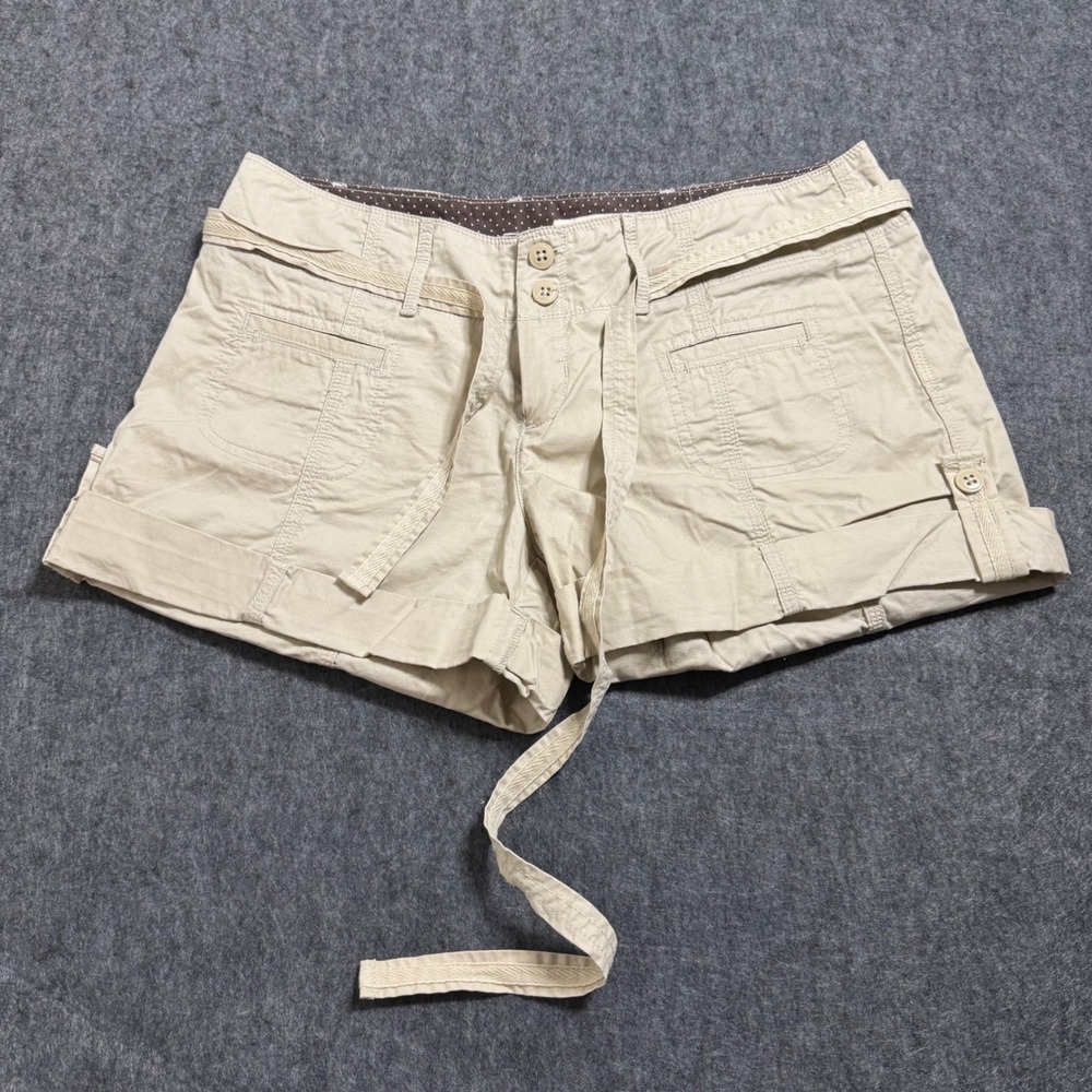 VTG Y2K Twenty One Khaki Low Rise Cuffed Utility Shorts Tan Size Medium
